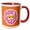 Red/White, variant on 3drose, Have a Good Day Emoji Heart Eyes Room Decor, 15oz Two-tone Yellow Mug