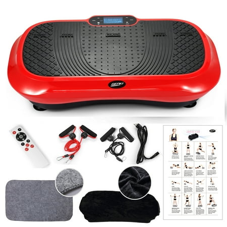 Message Plate (Genki Vibration Plate Exercise Platform, Massage Machine, 150 Levels,5 Auto Program, Includes Remote Control, Poster, 2 Bands, Anti-Slip Mat & Cover For Home Workout)