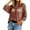 A-Brown219, variant on Womens Crochet Openwork V-Neck Sweater Lightweight Loose Fit 3/4 Sleeve Casual Pullover Top