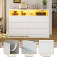 thumbnail image 6 of 6 Drawer Dresser for Bedroom with LED Lights and Charging Station, Large Chest of Drawers for Bedroom Living Room, White, 6 of 9