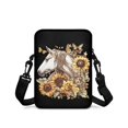thumbnail image 2 of POLERO Crossbody Bag with Horse Sunflower Pattern, Polyester Zippered Messenger Bag for Women, Adjustable Shoulder Pouch for Shopping and Outdoor, 2 of 7