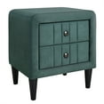 thumbnail image 6 of Nightstand with 2 Drawers and Handle, Elegant Velvet Upholstered Bedside Table with Wood Legs Functional Storage Cabinet for Living Room Bedroom Easy Assembly, Green, 6 of 7