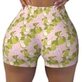 thumbnail image 2 of Daiia Pears And Flower Pattern Women's Workout Shorts Biker Shorts - High Waisted Workout Spandex Tummy Control Gym Running Yoga Shorts-Medium, 2 of 8