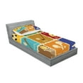 thumbnail image 2 of Ambesonne Colorful Fitted Sheet & Pillow Sham Set, Sports Art, Twinxl, Multicolor, 2 of 2