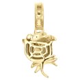 thumbnail image 3 of 10K Yellow Gold Round Diamond Rose Flower Statement Pendant 1" Pave Charm 1/4 CT, 3 of 6