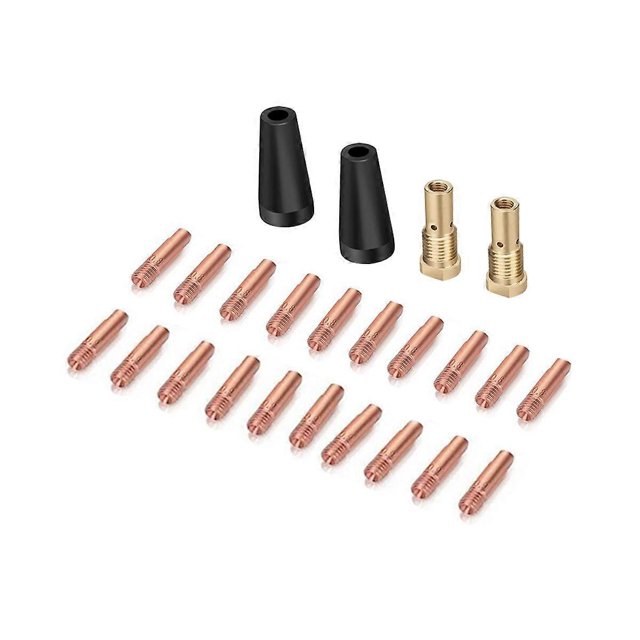 Kit de 24 piezas de soplete de soldadura MIG, puntas de soldadura de latón de 0,8/0,9 mm, kit de boquilla de fundente sin gas para FC90 Easy como se muestra