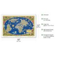 thumbnail image 2 of World Map Planisphere - France - The Biggest Network of the World - Vintage Airline Travel Poster by Lucien Boucher c.1952 - Master Art Print (Unframed) 12in x 18in, 2 of 4