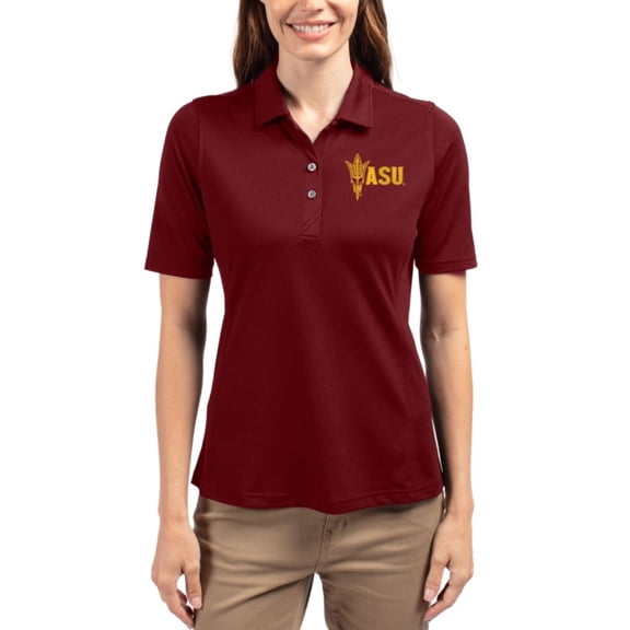 Women's Cutter & Buck Maroon Arizona State Sun Devils Virtue Eco Pique Recycled Polo