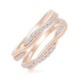 thumbnail image 2 of AFFY 0.40CT Moissanite Diamond Infinity Guard Enhancer Ring for Women 18K Rose Gold over Silver-6.5, 2 of 7