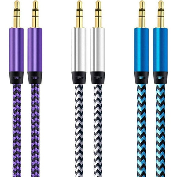 Cable de Audio Estéreo Auxiliar de Tela 90 cm