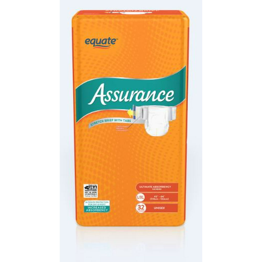 Assurance Incontinence Stretch Briefs With Tabs, Unisex, L/XL, 32 Ct