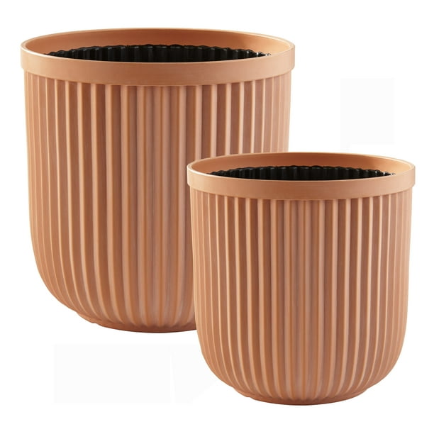 Better Homes & Gardens 12" and 16" Ellan Terracotta Resin Planter, 2