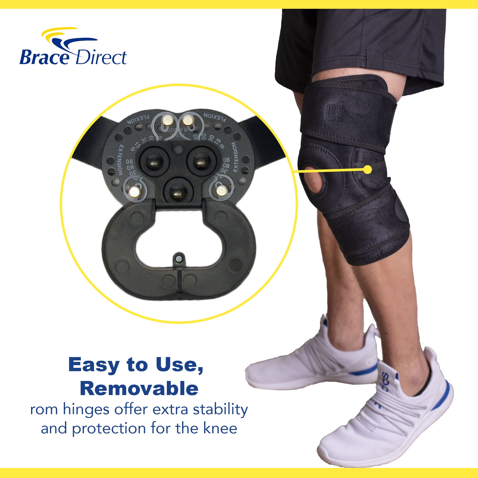 Brace Align ROM Knee Brace L1832, L1833 - Professional Hinged Knee Support for Pain Relief & Recovery