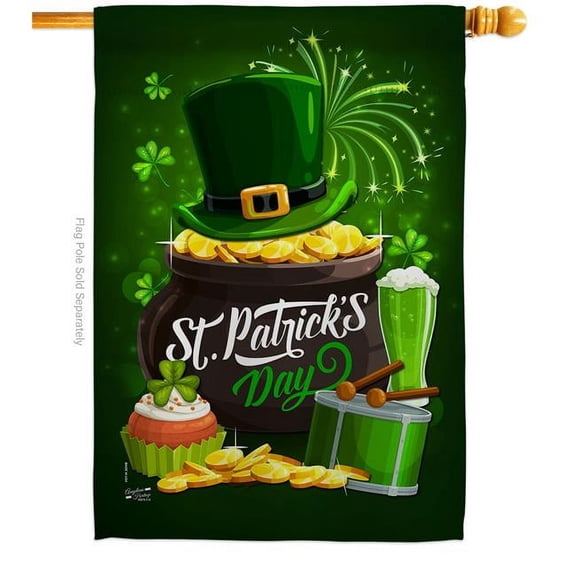 Angeleno Heritage H137364-BO St Patty Day Springtime Double-Sided Garden Decorative House Flag, Multi Color