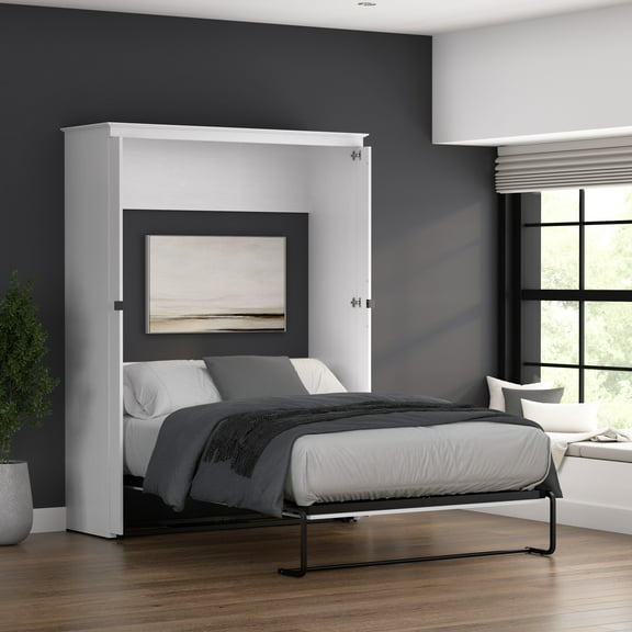 Bestar Key West 63W Full Murphy Bed - Engineered Wood in White