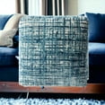 thumbnail image 6 of HomeRoots 18" Blue Polyester Blend Ottoman, 6 of 10
