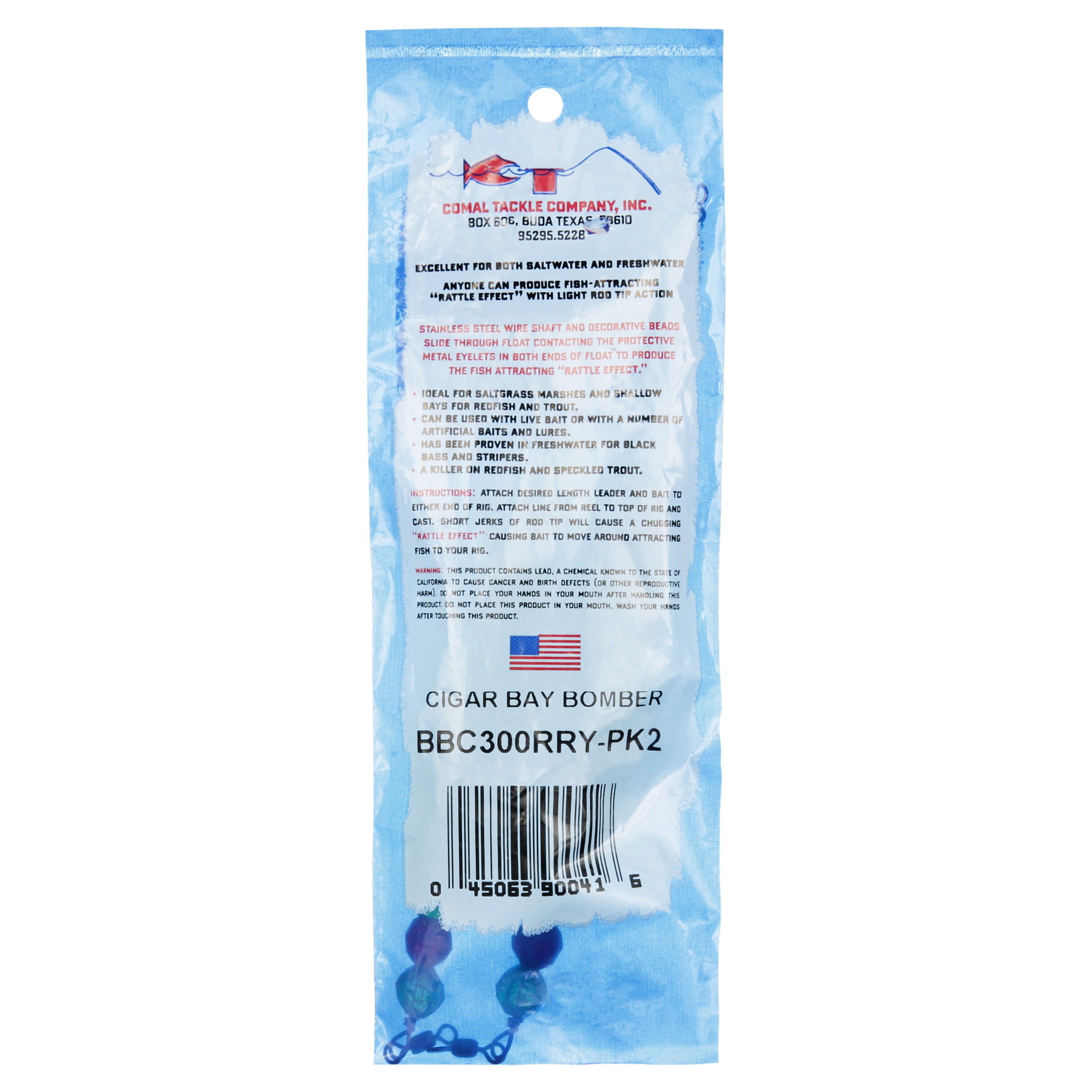 Comal The Bay Bomber™ Non-Weighted Tackle Rat'L Float 2 ct Pack