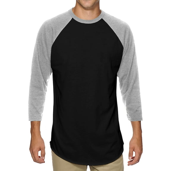 Ma Croix Men's Basic Baseball Raglan 3/4 Sleeve T-Shirts