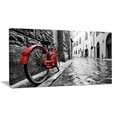 thumbnail image 1 of Design Art Retro Vintage Red Bike Cityscape Photo Canvas Art Print, 1 of 2