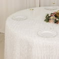 thumbnail image 3 of Balsa Circle 120 in White Shaggy Fringe Polyester Round Tablecloth Wedding Party Events Home Decorations Supplies, 3 of 8
