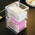 thumbnail image 4 of CSChome Vanity Organizer Storage Box Acrylic Organizer Makeup Remover Box Multifunctional Swab Dresser Organiser with Lid, 4 of 7