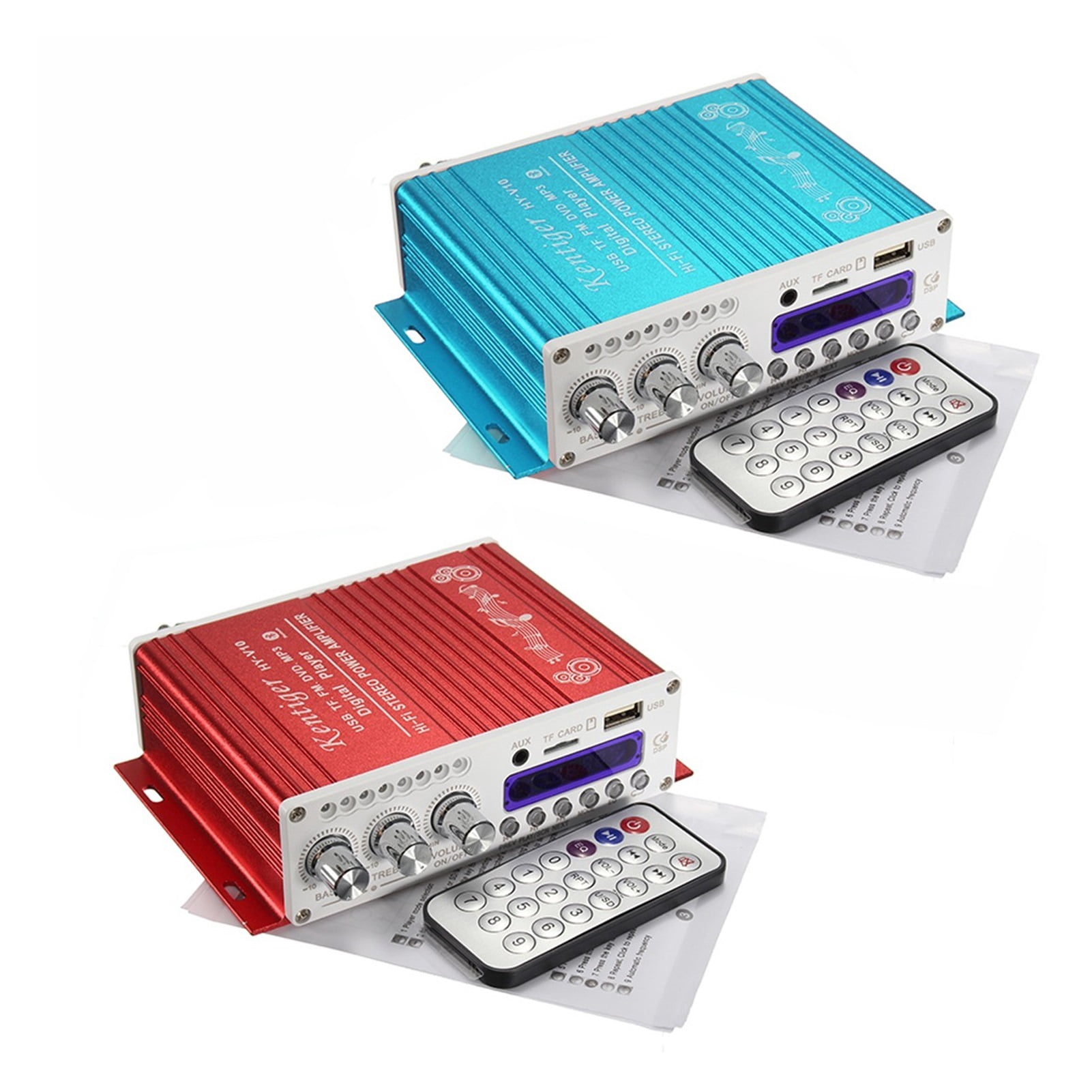 Mini Bluetooth Hi-Fi Stereo Bass Booster MP4 12V For Car Motorcycle Amplifier Metal Audio Processor