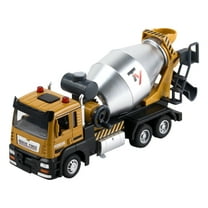 Usupdd Toys for Kids Alloy Truck Light Music Pull (Yellow), Alloy Truck Light Music Pull Back Cement Tanker Large Concrete Toy Car Model