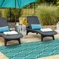 thumbnail image 3 of Unique Loom Outdoor Trellis Collection Area Rug - Parmaklik (5' 3" x 8' Rectangle Teal/Navy Blue), 3 of 8