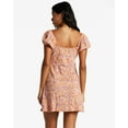 thumbnail image 3 of Billabong Women's Dream Floral Daisy Puff Sleeve Fit & Flare Mini Dress (X-Small, Multi), 3 of 8