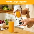 thumbnail image 6 of Portable Blender 450ML Type-C Rechargeable Personal Smoothie Blender, 12-Blade Portable Juicer Blender for Smoothies & Shakes, Mini Portable Juicer Travel Blender for Gym, Office & Outdoor, 6 of 10