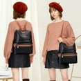 thumbnail image 4 of ALTOSY Women Real Leather Backpack Purse Elegant Ladies Shoulder Bag S80 Black/Brown, 4 of 8