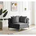 thumbnail image 5 of Meridian Furniture Tremblay Grey Velvet Corner Chair, 5 of 16