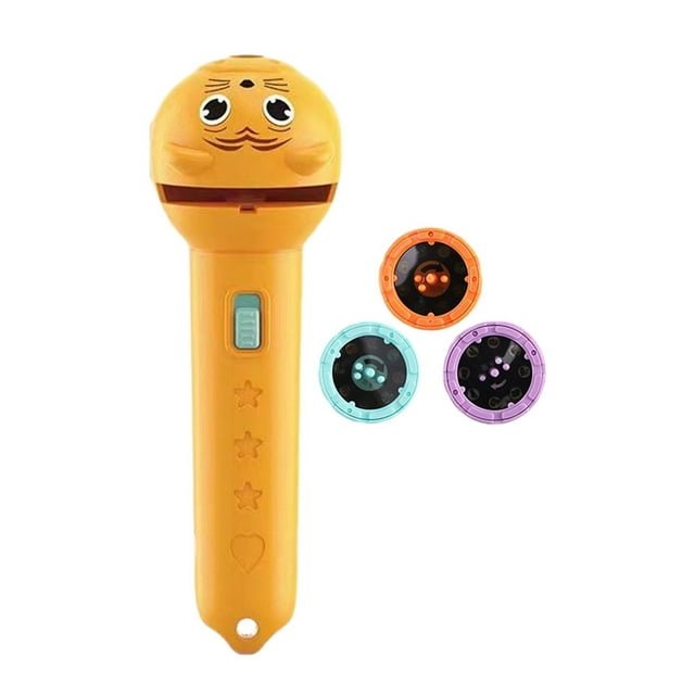 Kids Projection Torch Light Toy Flashlight with Film Slides Multi Pattern Educational Picture Learning Visual Projector Fun Teach Tool