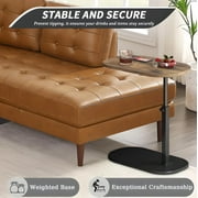 LUOLUO C - Shaped End Table, 360° Rotating Adjustable Height Couch Side Tables for Sofa/Bed/Bathtub (Vintage)