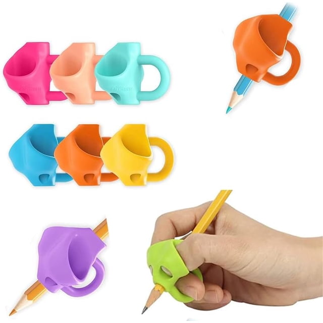 10 Piezas Agarres para Lápices, Posicionador Ergonómico de Lápiz de Silicona, Soporte para Niños para Corregir Postura y Escritura