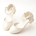 thumbnail image 1 of Zapatos de princesa de tacón alto estilo princesa de primavera y otoño con perlas de diamantes para niñas, zapatos de cuero de alto rendimiento blancos para estudiantes, zapatos para niños, 1 of 6