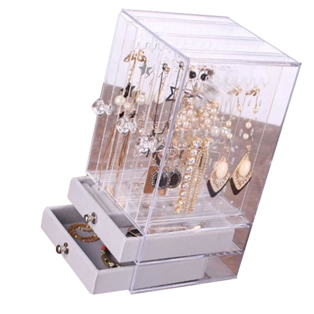 Caja de joyería de acrílico Nikou organizadores de joyas transparente