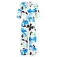 thumbnail image 5 of CHUMUD Womens Summer Jumpsuits Short Sleeve Wide Leg Long Pants Rompers Casual Floral One Piece Outfits with Pockets, 5 of 5