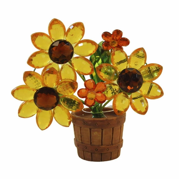Crystal Expressions Harvest Posy Pot - One Figurine 3.5 Inch, Acrylic - Fall Faceted Flowers Barrel Ganacryf109