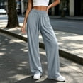 thumbnail image 4 of Yyeselk Womens Wide Leg Sun Protection Pants Lightweight Baggy Stretch High Waisted Slacks Drawstring Casual Joggers Trousers Gray XL, 4 of 7