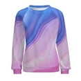 thumbnail image 7 of Colorful Marble Pattern Women's Floral Printed Sweatshirt Long Sleeve Crewneck Casual Loose Vintage Graphic Pullover Tops, 7 of 7