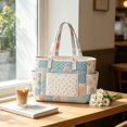 thumbnail image 4 of Quilted Tote Bag,Multi-Pocket Shoulder Bag Large Capacity Handbag for Women,Beach Shopping Bag for Travel and Daily Outings, 4 of 6