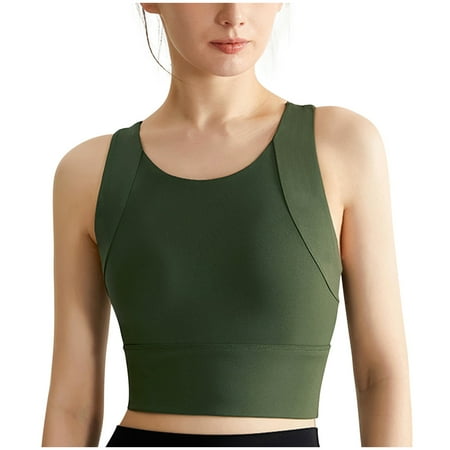 pstuiky Bras for Women Plus Size  Women s Sports Bra Fitness Running Shockproof Yoga Tank Top No Steel Ring Comfort Sports Bra Plus Size Bra Underwear Up to 65% Off