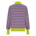 thumbnail image 6 of Besolor Women's Oversized Striped Sweaters Trendy Color Block Crewneck Long Sleeve Pullover Knit Tops Fall Outfits, 6 of 9