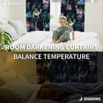 thumbnail image 3 of Tropical Palm Trees Blackout Curtains for Bedroom, Desert Camels Houses Aloe Vera Black Thermal Insulated Kitchen Drapes with Grommets, Light Blocking Window Treatment, 2 Panels 52" x 45", 3 of 7