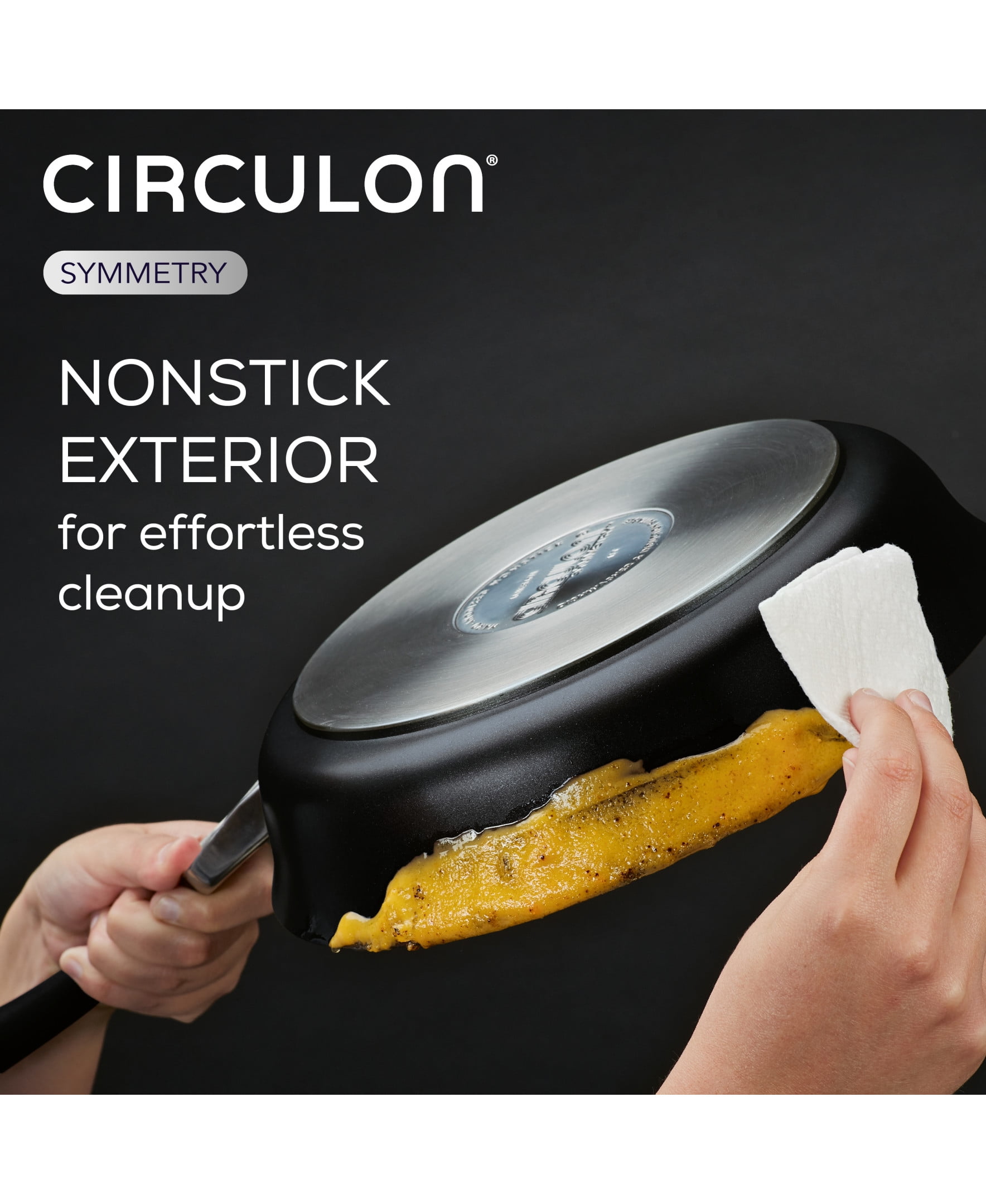 Circulon Symmetry 4 Piece Hard-Anodized Nonstick Pots and Pans Set, Black