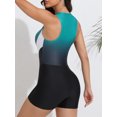 thumbnail image 5 of Charmo Sleeveless One Piece Swimwear for Womens Zipper Boyleg Bath Suit, 5 of 5
