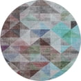 thumbnail image 2 of Addison Rugs Mayfield Premium Machine Washable Transitional Geometric Silver Round Rug, 8' x 8', 2 of 6