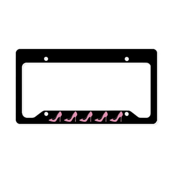 CafePress - Pink High Heel Shoe License Plate Holder - Aluminum License Plate Frame, License Tag Holder