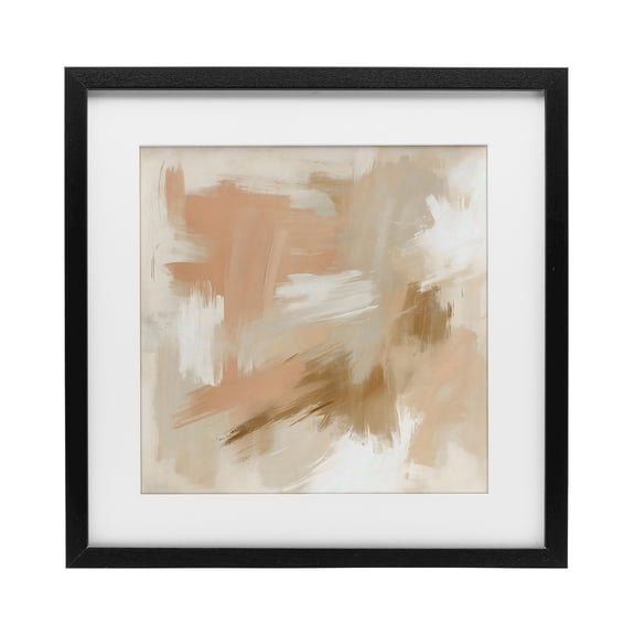Stupell Industries Contemporary Beige And Pink Strokes Black Framed Print Under Glass, 13 x 13, by Creative Studio